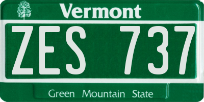 VT license plate ZES737