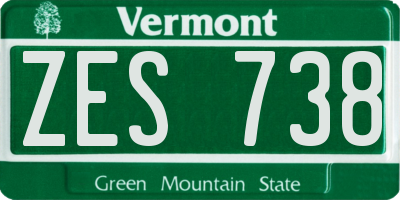 VT license plate ZES738