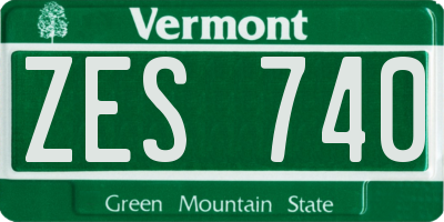 VT license plate ZES740