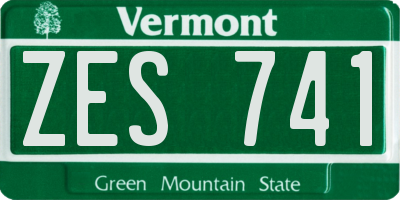 VT license plate ZES741