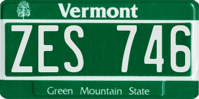 VT license plate ZES746