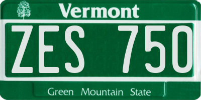 VT license plate ZES750