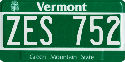 VT license plate ZES752