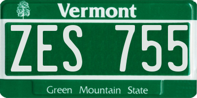 VT license plate ZES755