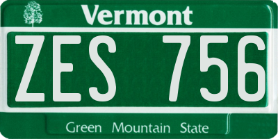 VT license plate ZES756