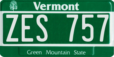 VT license plate ZES757