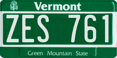 VT license plate ZES761
