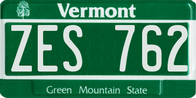 VT license plate ZES762