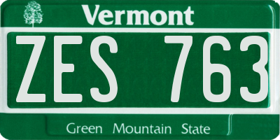 VT license plate ZES763