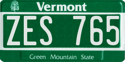 VT license plate ZES765