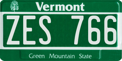 VT license plate ZES766