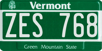 VT license plate ZES768