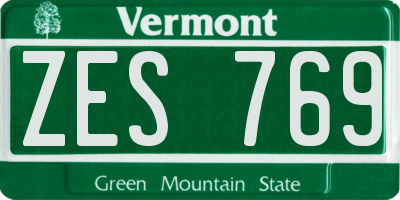 VT license plate ZES769