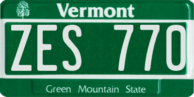 VT license plate ZES770
