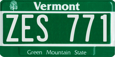 VT license plate ZES771