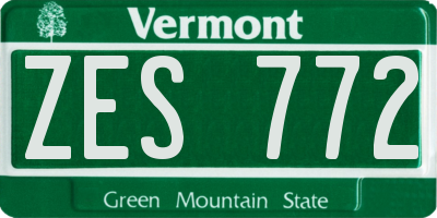 VT license plate ZES772