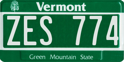VT license plate ZES774