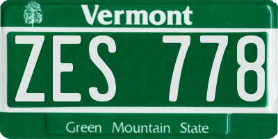 VT license plate ZES778