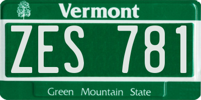 VT license plate ZES781