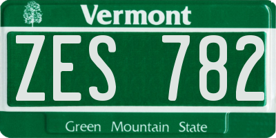 VT license plate ZES782