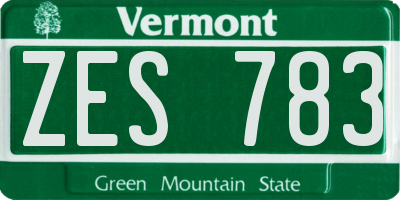 VT license plate ZES783