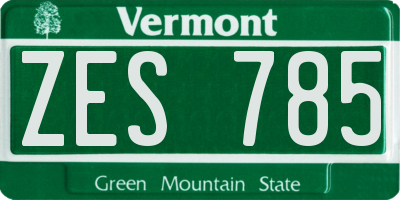 VT license plate ZES785