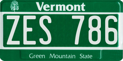 VT license plate ZES786
