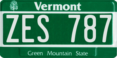 VT license plate ZES787