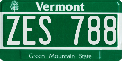 VT license plate ZES788