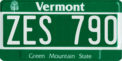 VT license plate ZES790