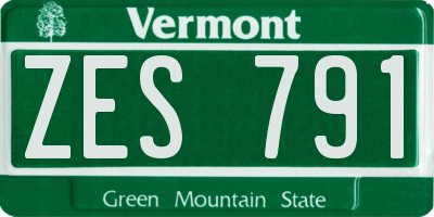 VT license plate ZES791