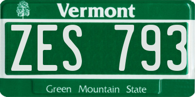 VT license plate ZES793