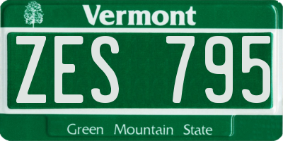 VT license plate ZES795