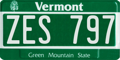 VT license plate ZES797