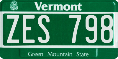 VT license plate ZES798