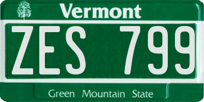 VT license plate ZES799