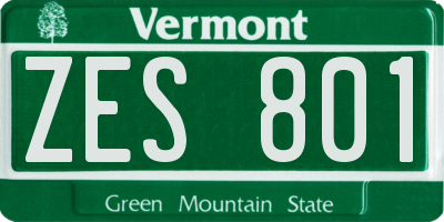 VT license plate ZES801