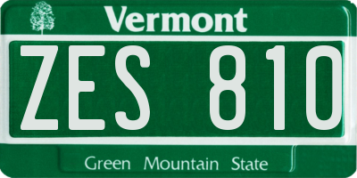VT license plate ZES810