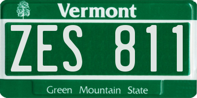 VT license plate ZES811