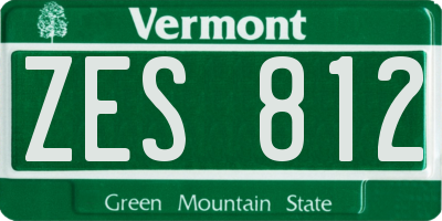 VT license plate ZES812