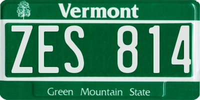 VT license plate ZES814