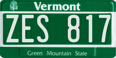 VT license plate ZES817