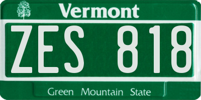 VT license plate ZES818