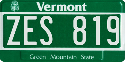 VT license plate ZES819