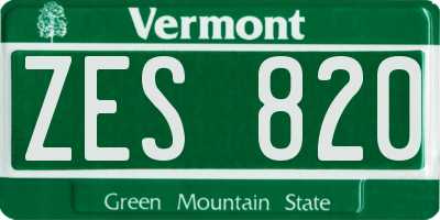 VT license plate ZES820