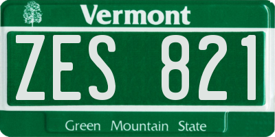 VT license plate ZES821