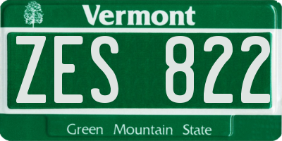VT license plate ZES822