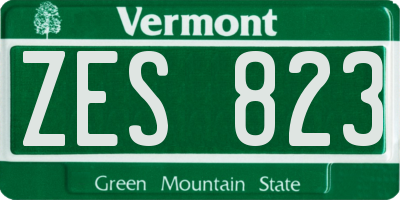 VT license plate ZES823