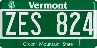 VT license plate ZES824