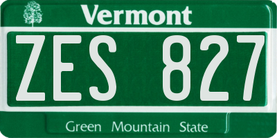 VT license plate ZES827